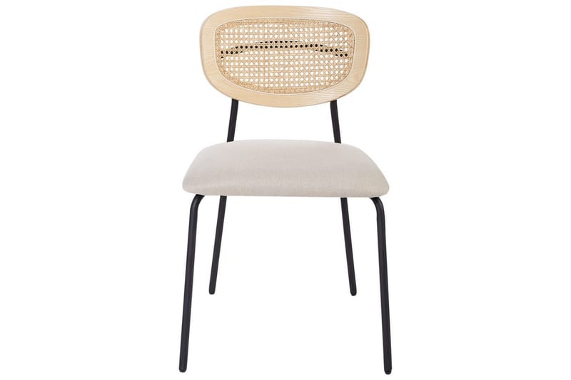 Sett med 2 spisestuestoler Mayetta - Natur, beige, svart - Møbler - Stoler & lenestoler - Spisestuestoler & kjøkkenstoler