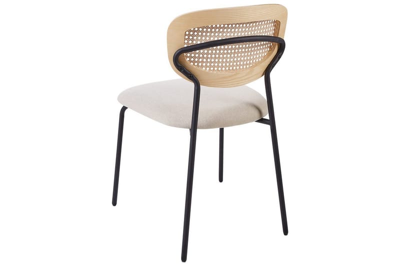 Sett med 2 spisestuestoler Mayetta - Natur, beige, svart - Møbler - Stoler & lenestoler - Spisestuestoler & kjøkkenstoler
