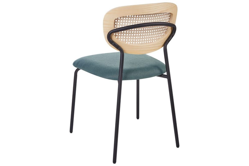 Sett med 2 spisestuestoler Mayetta - Natur, blå, svart - Møbler - Stoler & lenestoler - Spisestuestoler & kjøkkenstoler