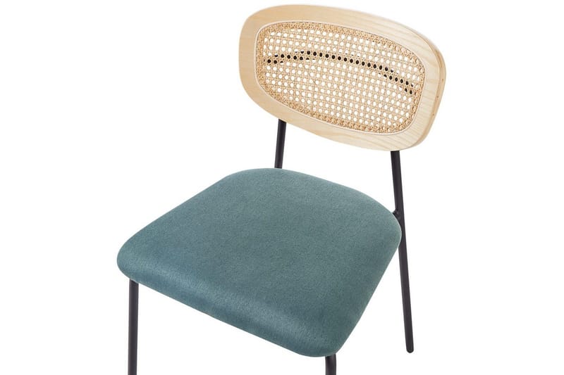 Sett med 2 spisestuestoler Mayetta - Natur, blå, svart - Møbler - Stoler & lenestoler - Spisestuestoler & kjøkkenstoler