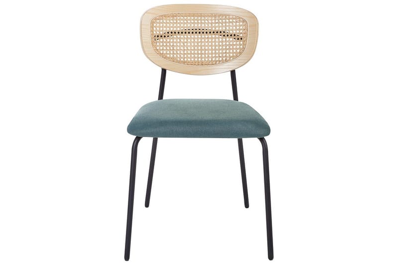 Sett med 2 spisestuestoler Mayetta - Natur, blå, svart - Møbler - Stoler & lenestoler - Spisestuestoler & kjøkkenstoler