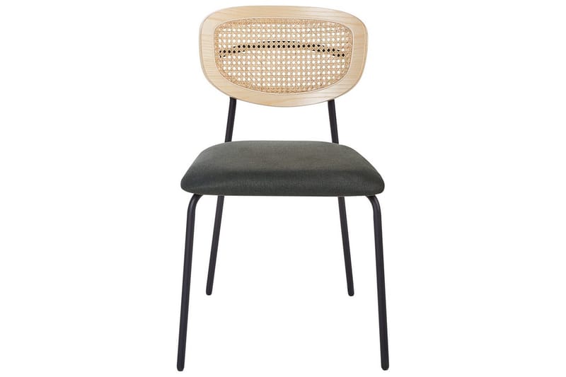 Sett med 2 spisestuestoler Mayetta - Natur, grønn, svart - Møbler - Stoler & lenestoler - Spisestuestoler & kjøkkenstoler
