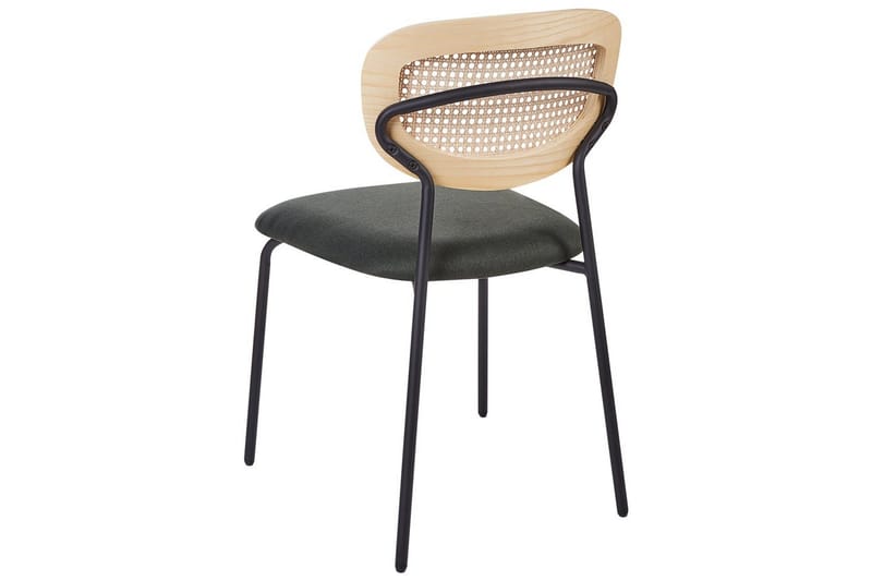 Sett med 2 spisestuestoler Mayetta - Natur, grønn, svart - Møbler - Stoler & lenestoler - Spisestuestoler & kjøkkenstoler
