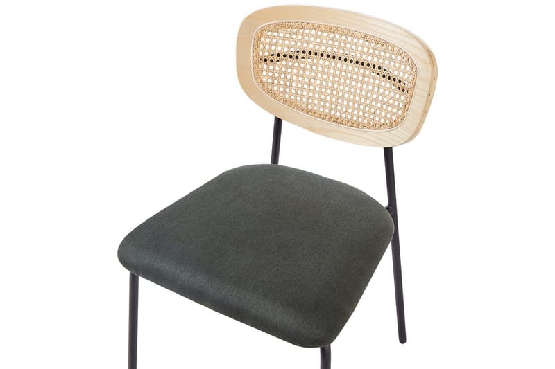 Sett med 2 spisestuestoler Mayetta - Natur, grønn, svart - Møbler - Stoler & lenestoler - Spisestuestoler & kjøkkenstoler