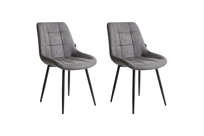 Sett med 2 spisestuestoler Melrose, Grå, svart