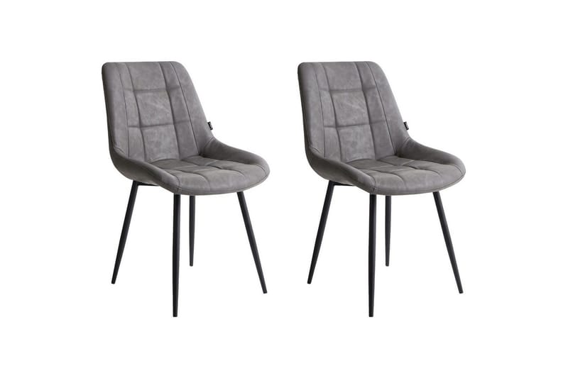 Sett med 2 spisestuestoler Melrose, Grå, svart