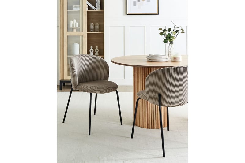 Sett med 2 spisestuestoler Miles - Beige, svart - Møbler - Stoler & lenestoler - Spisestuestoler & kjøkkenstoler