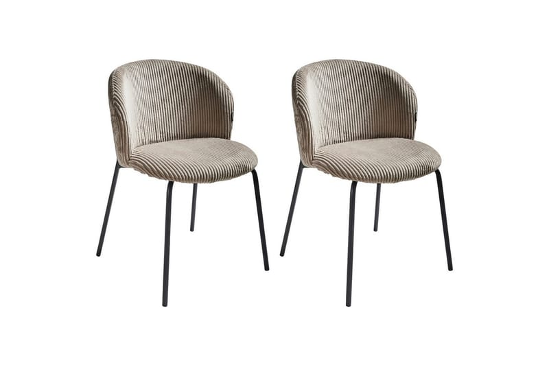 Sett med 2 spisestuestoler Miles - Beige, svart - Møbler - Stoler & lenestoler - Spisestuestoler & kjøkkenstoler