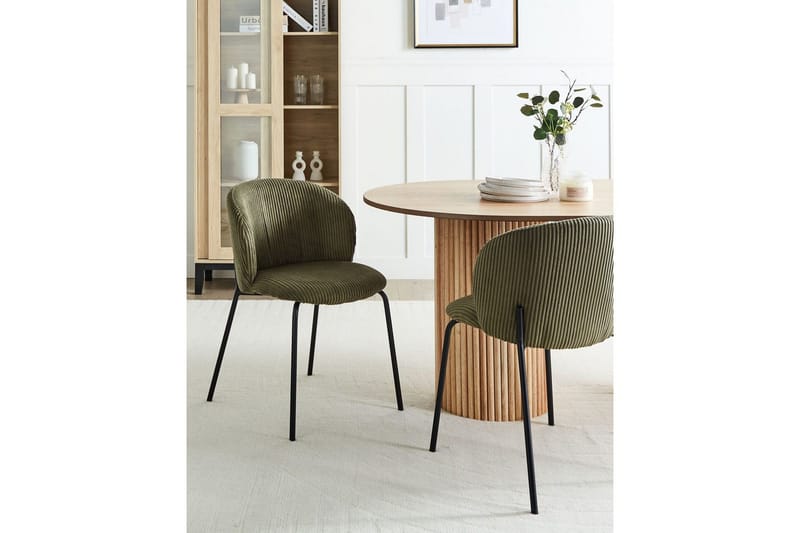 Sett med 2 spisestuestoler Miles - Grønn, svart - Møbler - Stoler & lenestoler - Spisestuestoler & kjøkkenstoler