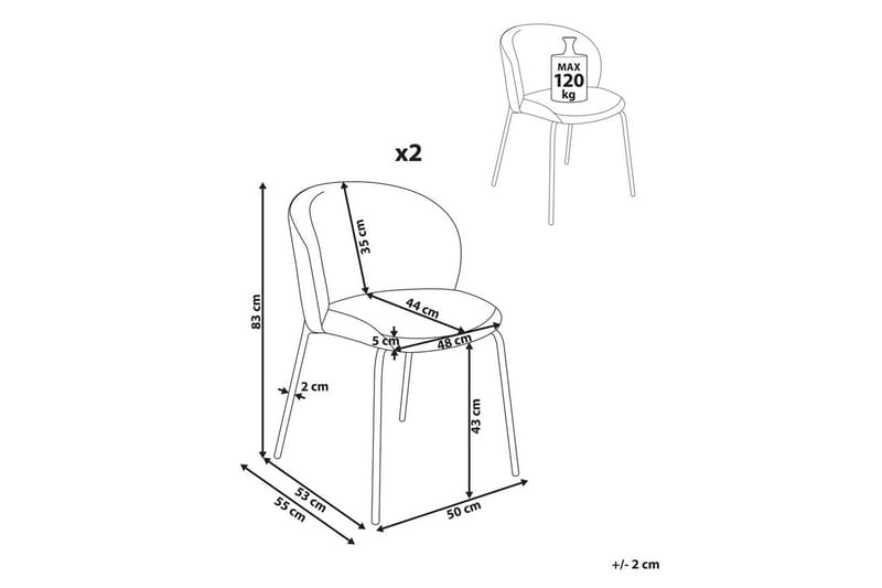 Sett med 2 spisestuestoler Miles - Grønn, svart - Møbler - Stoler & lenestoler - Spisestuestoler & kjøkkenstoler