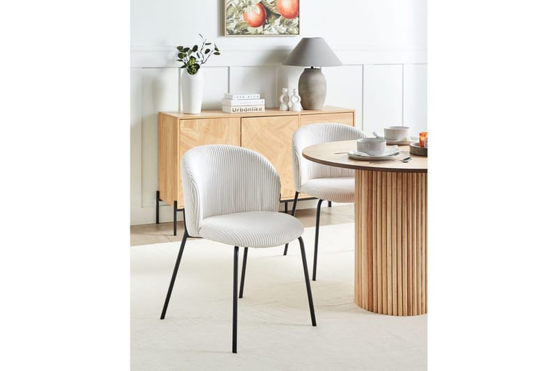 Sett med 2 spisestuestoler Miles - Hvit, Svart - Møbler - Stoler & lenestoler - Spisestuestoler & kjøkkenstoler