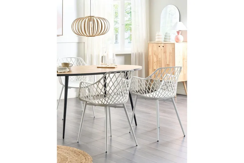 Sett med 2 spisestuestoler Nashua ll - Hvit - Møbler - Stoler & lenestoler - Spisestuestoler & kjøkkenstoler