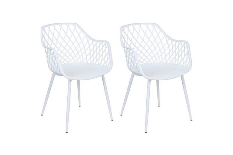 Sett med 2 spisestuestoler Nashua ll - Hvit - Møbler - Stoler & lenestoler - Spisestuestoler & kjøkkenstoler