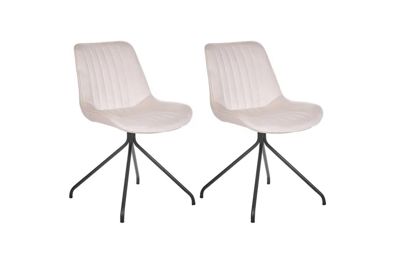 Sett med 2 spisestuestoler Navasota, Beige