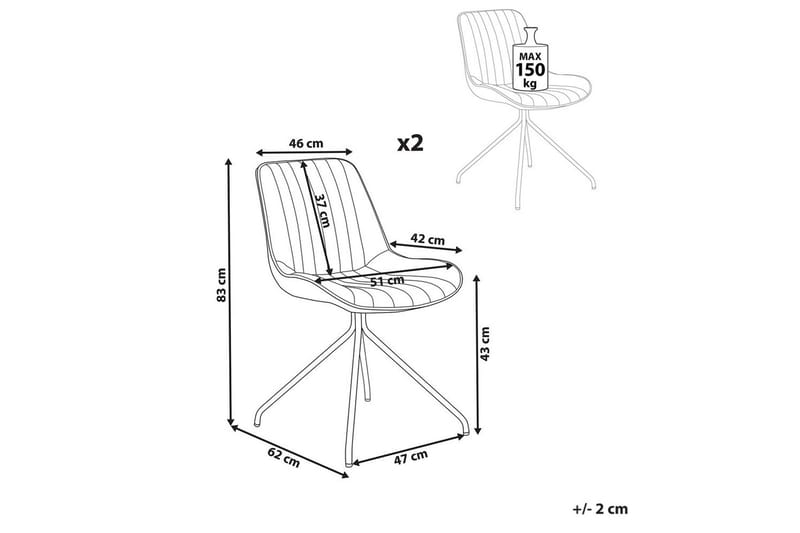 Sett med 2 spisestuestoler Navasota - Beige - Møbler - Stoler & lenestoler - Spisestuestoler & kjøkkenstoler