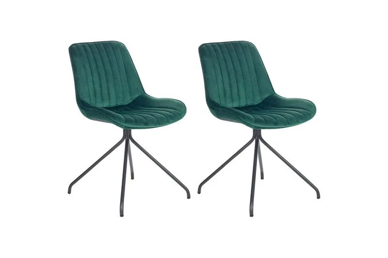 Sett med 2 spisestuestoler Navasota, Grønn, svart