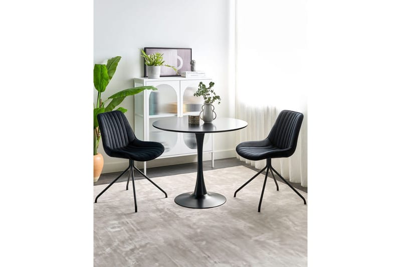 Sett med 2 spisestuestoler Navasota - Svart - Møbler - Stoler & lenestoler - Spisestuestoler & kjøkkenstoler
