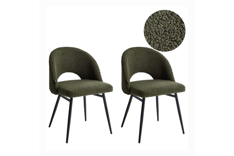 Sett med 2 spisestuestoler Onaga, Grønn, Svart