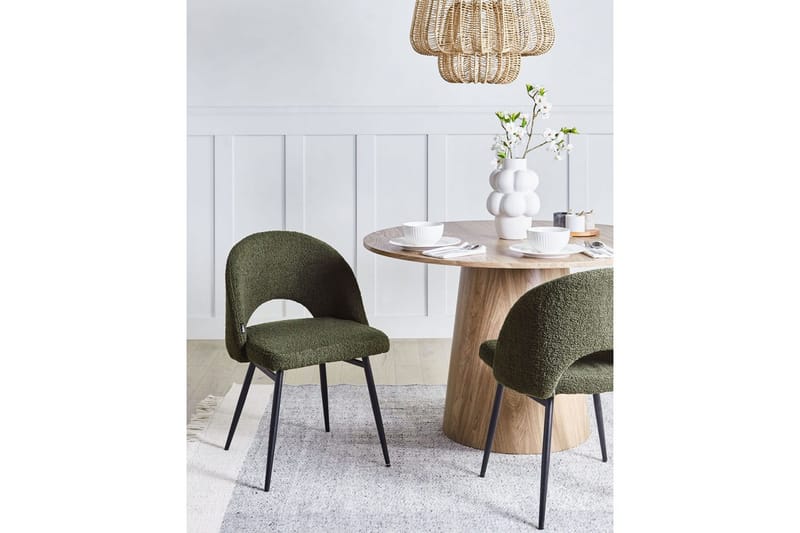 Sett med 2 spisestuestoler Onaga - Grønn, Svart - Møbler - Stoler & lenestoler - Spisestuestoler & kjøkkenstoler