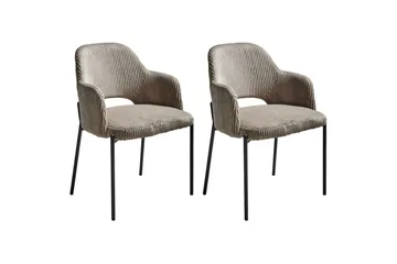 Sett med 2 spisestuestoler Raton - Beige, svart - Møbler - Stoler & lenestoler - Spisestuestoler & kjøkkenstoler