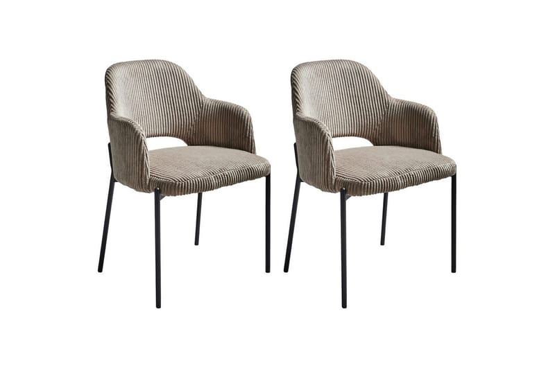 Sett med 2 spisestuestoler Raton - Beige, svart - Møbler - Stoler & lenestoler - Spisestuestoler & kjøkkenstoler