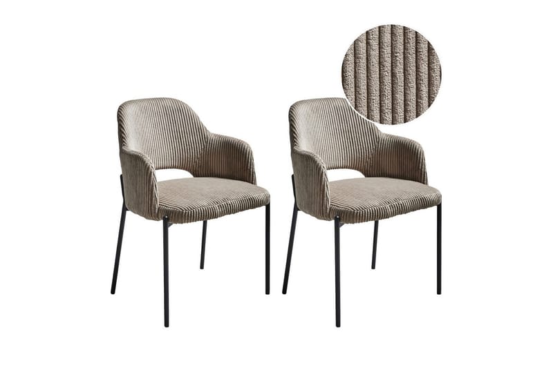 Sett med 2 spisestuestoler Raton, Beige, svart