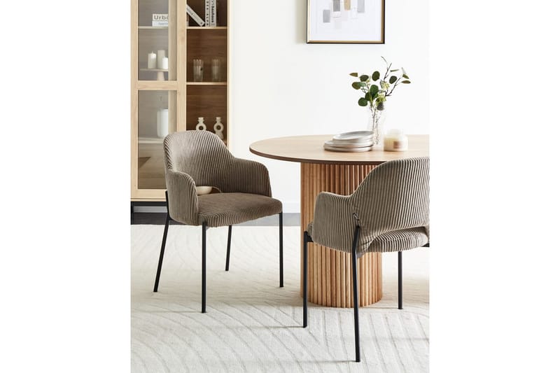 Sett med 2 spisestuestoler Raton - Beige, svart - Møbler - Stoler & lenestoler - Spisestuestoler & kjøkkenstoler