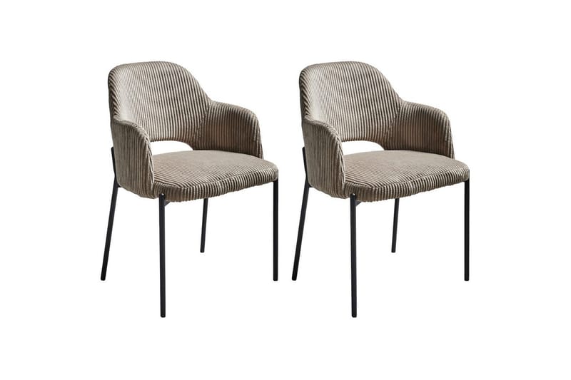 Sett med 2 spisestuestoler Raton - Beige, svart - Møbler - Stoler & lenestoler - Spisestuestoler & kjøkkenstoler