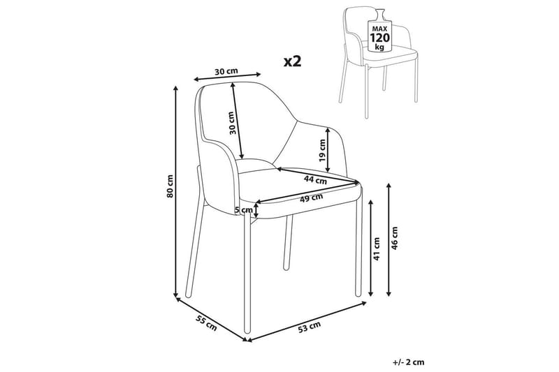 Sett med 2 spisestuestoler Raton - Grønn, svart - Møbler - Stoler & lenestoler - Spisestuestoler & kjøkkenstoler