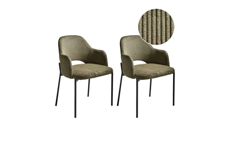 Sett med 2 spisestuestoler Raton - Grønn, svart - Møbler - Stoler & lenestoler - Spisestuestoler & kjøkkenstoler