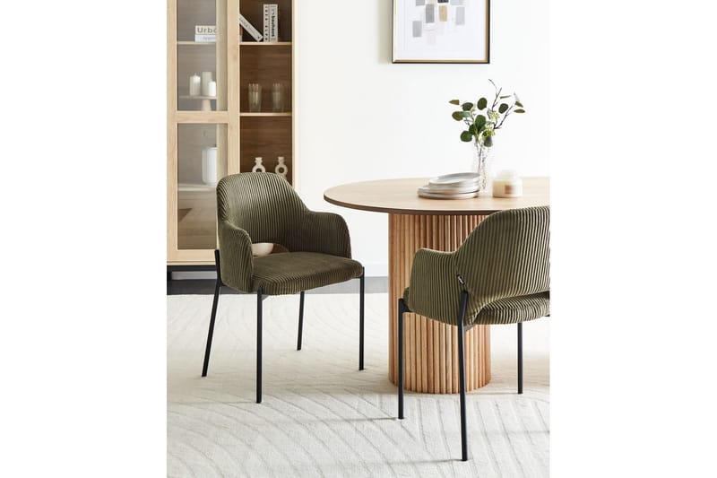 Sett med 2 spisestuestoler Raton - Grønn, svart - Møbler - Stoler & lenestoler - Spisestuestoler & kjøkkenstoler