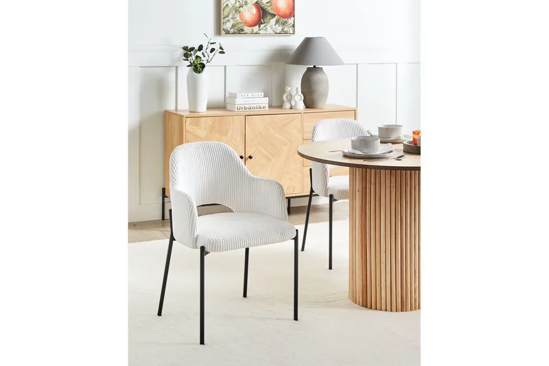 Sett med 2 spisestuestoler Raton - Hvit, Svart - Møbler - Stoler & lenestoler - Spisestuestoler & kjøkkenstoler