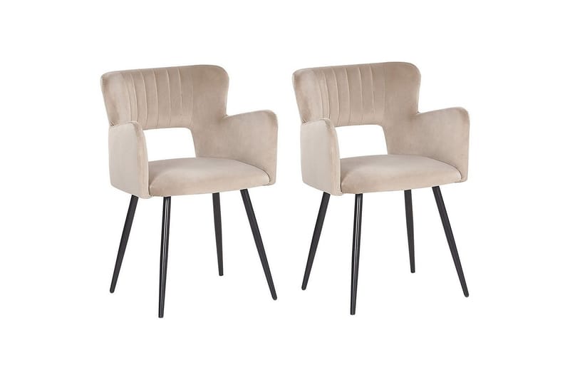 Sett med 2 spisestuestoler Sanilac - Beige, svart, taupe - Møbler - Stoler & lenestoler - Spisestuestoler & kjøkkenstoler