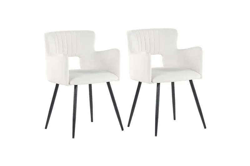 Sett med 2 spisestuestoler Sanilac, Hvit, Svart