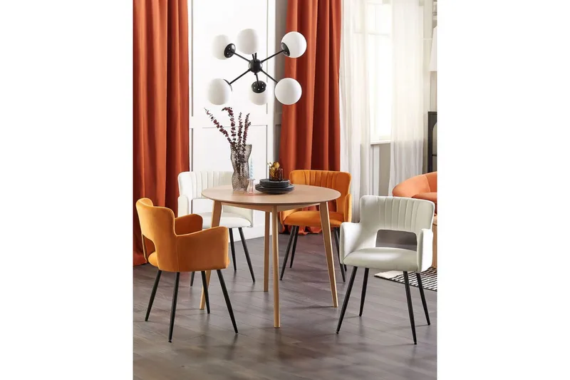 Sett med 2 spisestuestoler Sanilac - Hvit, Svart - Møbler - Stoler & lenestoler - Spisestuestoler & kjøkkenstoler