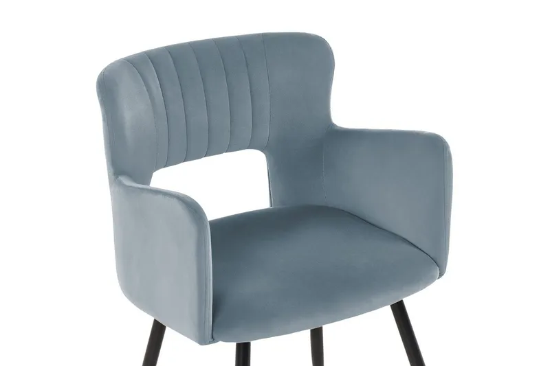 Sett med 2 spisestuestoler Sanilac - Lyseblå, Svart - Møbler - Stoler & lenestoler - Spisestuestoler & kjøkkenstoler