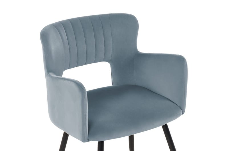 Sett med 2 spisestuestoler Sanilac - Lyseblå, Svart - Møbler - Stoler & lenestoler - Spisestuestoler & kjøkkenstoler