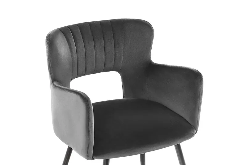 Sett med 2 spisestuestoler Sanilac - Mørkegrå, svart - Møbler - Stoler & lenestoler - Spisestuestoler & kjøkkenstoler