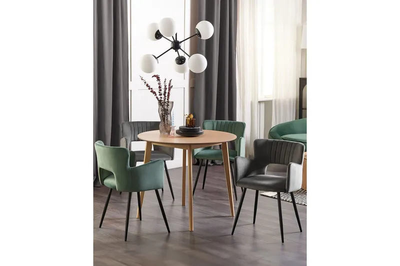 Sett med 2 spisestuestoler Sanilac - Mørkegrå, svart - Møbler - Stoler & lenestoler - Spisestuestoler & kjøkkenstoler