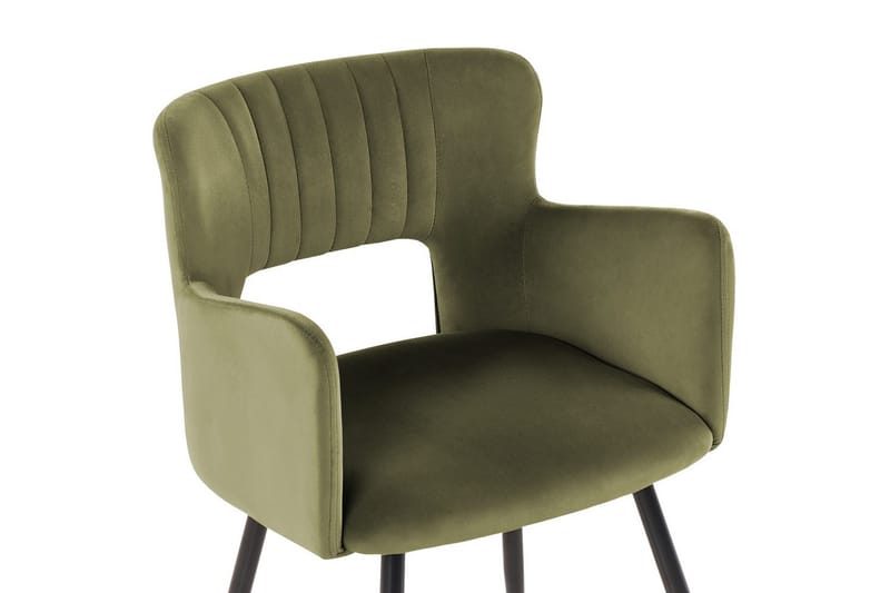 Sett med 2 spisestuestoler Sanilac - Olivengrønn, Svart - Møbler - Stoler & lenestoler - Spisestuestoler & kjøkkenstoler