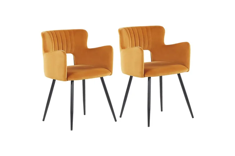 Sett med 2 spisestuestoler Sanilac, Oransje, svart