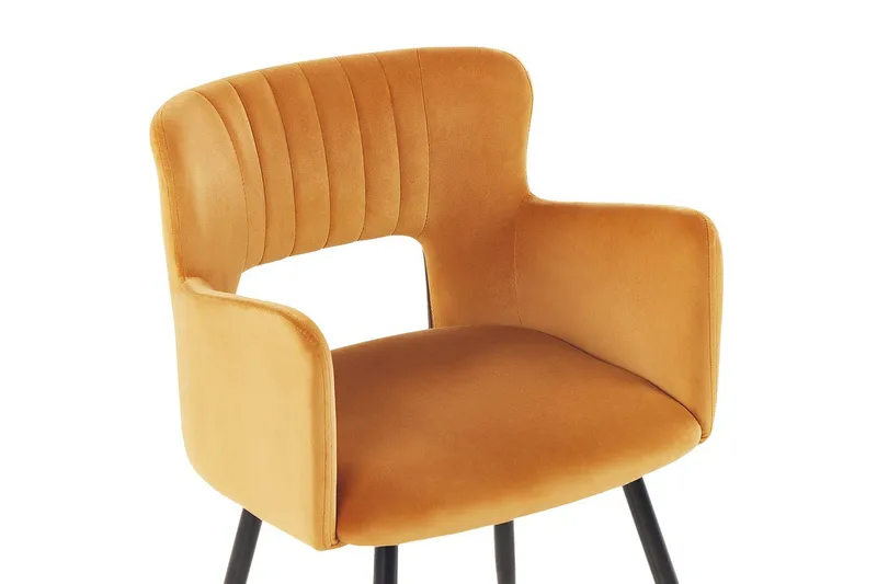 Sett med 2 spisestuestoler Sanilac - Oransje, svart - Møbler - Stoler & lenestoler - Spisestuestoler & kjøkkenstoler