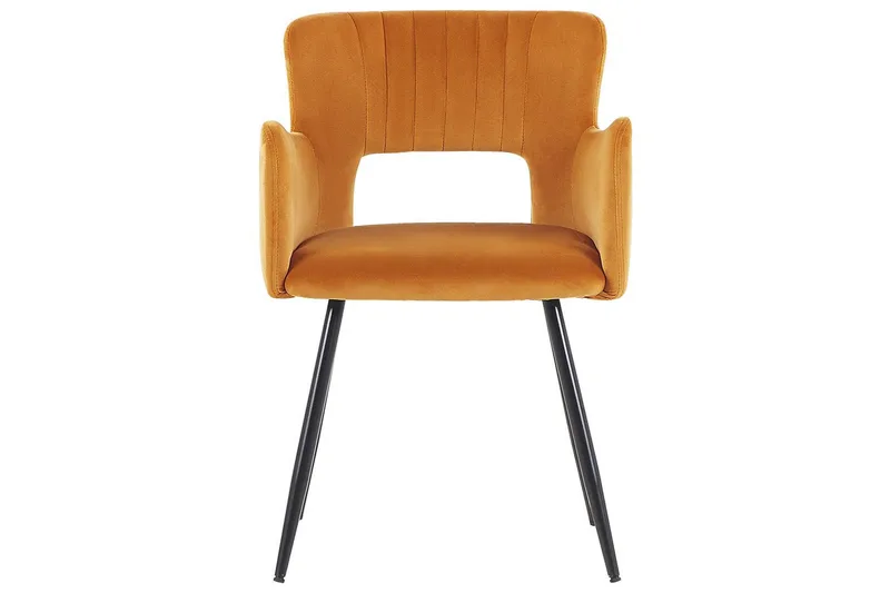 Sett med 2 spisestuestoler Sanilac - Oransje, svart - Møbler - Stoler & lenestoler - Spisestuestoler & kjøkkenstoler
