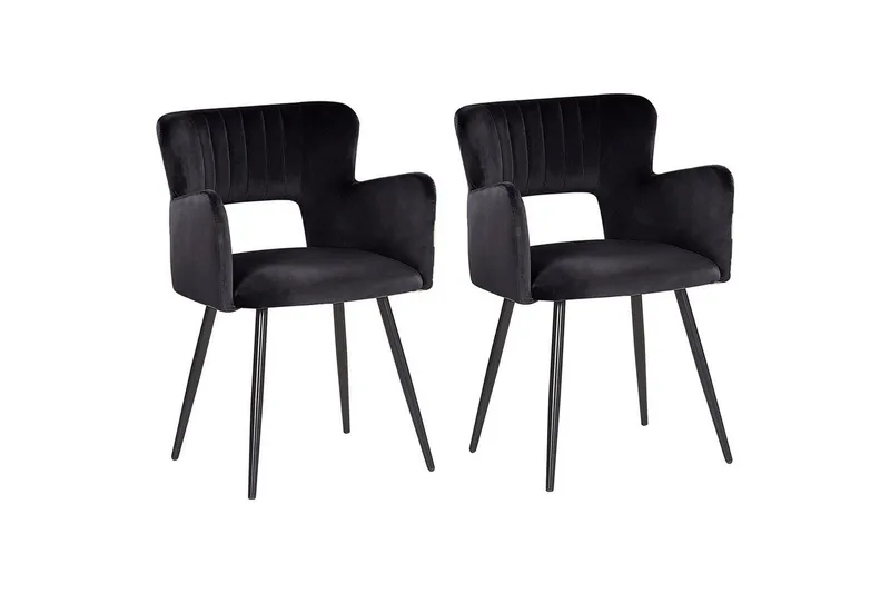 Sett med 2 spisestuestoler Sanilac, Svart