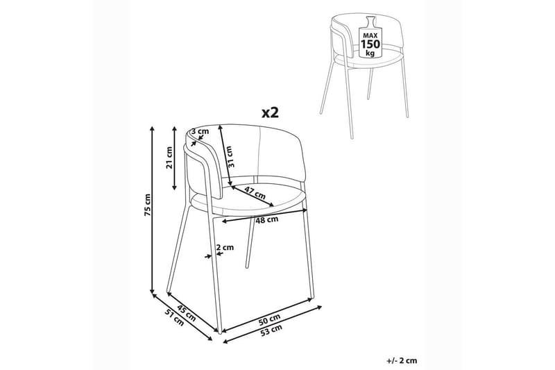 Sett med 2 spisestuestoler Springer - Møbler - Stoler & lenestoler - Spisestuestoler & kjøkkenstoler