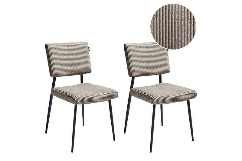 Sett med 2 spisestuestoler Sturgis - Beige, svart - Møbler - Stoler & lenestoler - Spisestuestoler & kjøkkenstoler