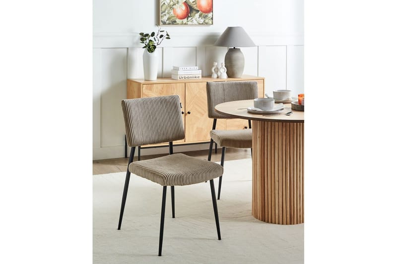 Sett med 2 spisestuestoler Sturgis - Beige, svart - Møbler - Stoler & lenestoler - Spisestuestoler & kjøkkenstoler