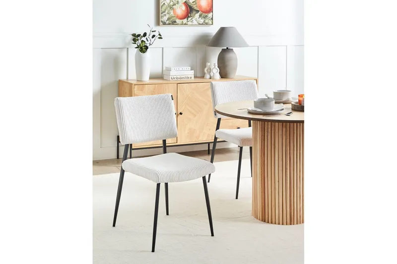 Sett med 2 spisestuestoler Sturgis - Hvit, Svart - Møbler - Stoler & lenestoler - Spisestuestoler & kjøkkenstoler