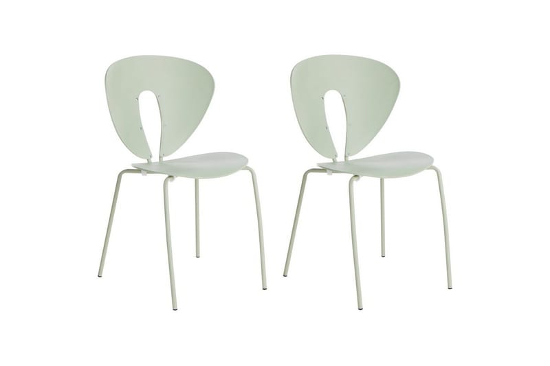 Sett med 2 spisestuestoler Tracy, Grønn, sølv