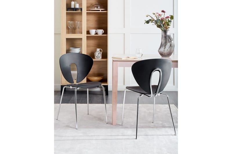 Sett med 2 spisestuestoler Tracy - Svart, Sølv - Møbler - Stoler & lenestoler - Spisestuestoler & kjøkkenstoler
